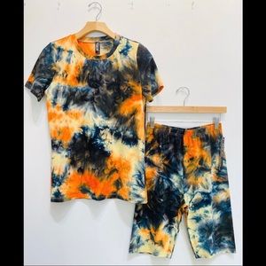 Tie Dye Set (short sleeve top & biker shorts)